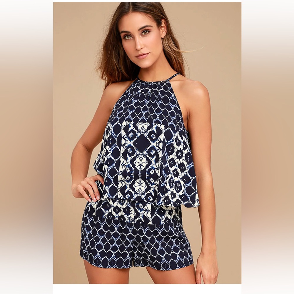 Worn once! BB Dakota blue romper